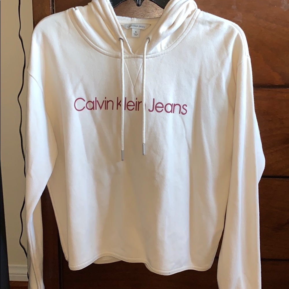 calvin klein cream hoodie